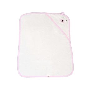   Cangaroo Baloo pamut frottír maci füles, kapucnis törölköző (70x90 cm) - Rózsaszín
