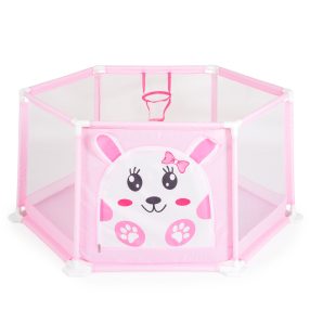   Moni Toys Labdamedence 50db színes labdával 146x65,5cm - Rózsaszín - Nyuszi
