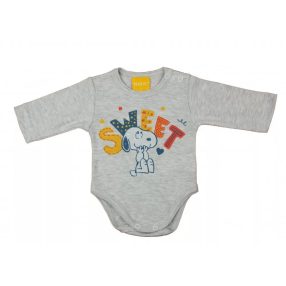 ABR Hosszú ujjú pamut body - Szürke - Snoopy (50)