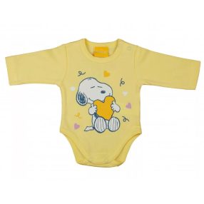 ABR Hosszú ujjú pamut body - Sárga - Snoopy (68)