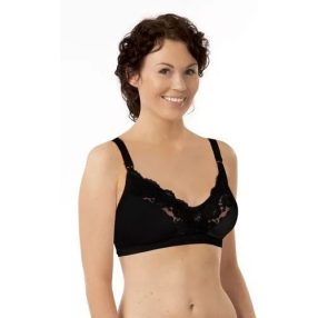   Carriwell Microfiber csipkés szoptatós melltartó (IV méret) - Fekete