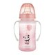 Canpol Babies Cseppmentes Szilikon tanulópohár világító fogantyúval 240ml (6h+) Exotic Animals - Rózsaszín