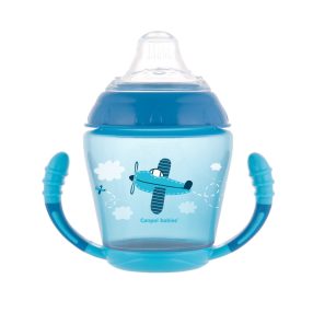   Canpol Babies Cseppmentes itatópohár puha ivócsőrrel 230 ml (9h+) - Kék