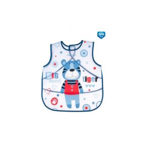 Canpol Babies Puppets zsebes puha előke - Kék