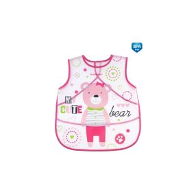 Canpol Babies Puppets zsebes puha előke - Rózsaszín