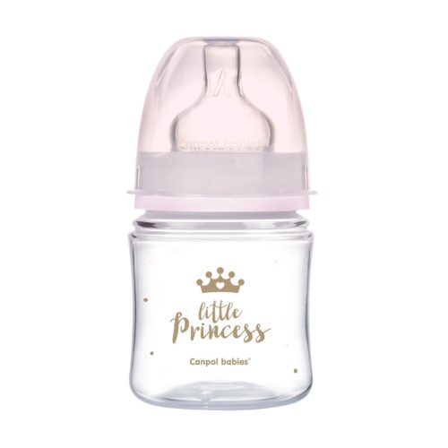 Canpol Babies EasyStart anti-kólikás cumisüveg Royal Baby 120ml (0h+) - Little Princess - Rózsaszín