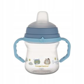   Canpol Babies Bonjour Paris Itatópohár szilikonos ivócsőrrel  150 ml (6h+) - Kék