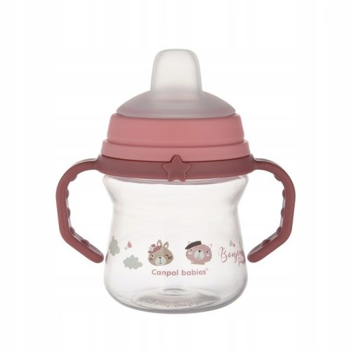 Canpol Babies Bonjour Paris Itatópohár szilikonos ivócsőrrel  150 ml (6h+) - Bordó