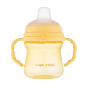   Canpol Babies FirstCup itatópohár szilikonos ivócsőrrel 150ml 6h - Sárga