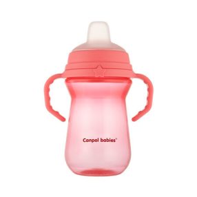   Canpol Babies FirstCup itatópohár szilikonos ivócsőrrel 250ml 6h+ - Rózsaszín