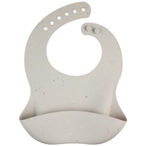   Canpol Babies Dots vízálló szilikon előke zsebbel - Szürke