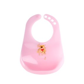 Canpol Babies Műanyag előke merev zsebbel - Rózsaszín