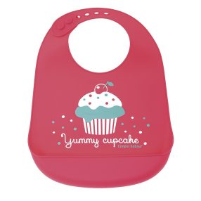 Canpol Babies szilikon zsebes előke - Piros