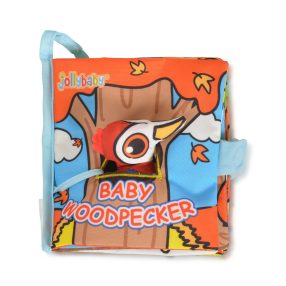   Jollybaby Textil bébijáték kiskönyv Montessori fakopáncs - Narancs