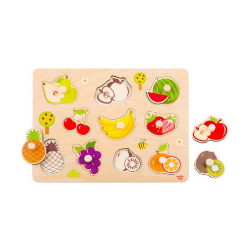 Tooky Toys Fa Puzzle fogantyús 11db-os - Gyümölcsös