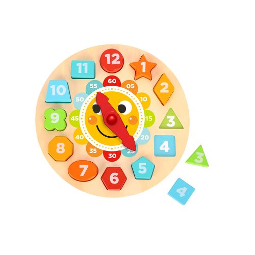 Tooky Toy Óra oktató puzzle fa játék 