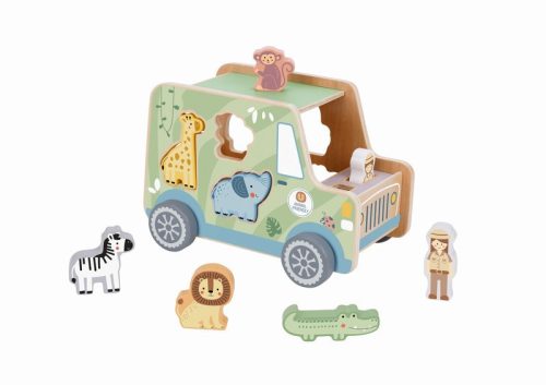 Tooky Toy Formabedobós fa játék Autó - Állatos