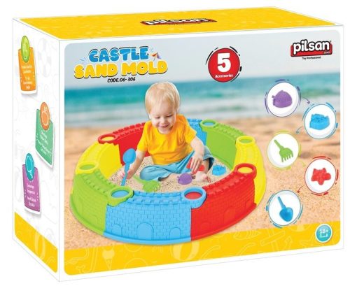 Pilsan Homok kastély építő forma, kiegészítőkkel 88cm - Színes