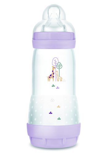 MAM Anti Colic cumisüveg 4h+ 320 ml 2025 - Lila - Zsiráf