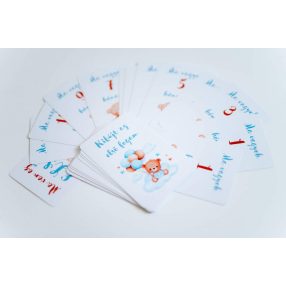 Kék macis baba mérföldkő kártyacsomag