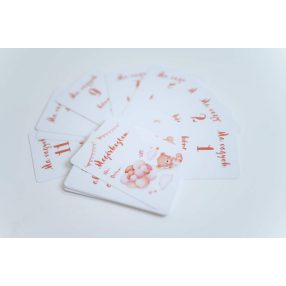 Rózsaszín macis baba mérföldkő kártyacsomag