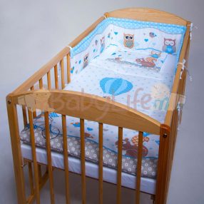 Ágynemű 3 részes - Bagoly - kék