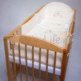 Ágynemű 3 részes - Bézs pöttyös - hímzett