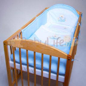 Ágynemű 3 részes - Kék kék tűpöttyös - hímzett