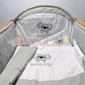 Ágynemű 3 részes - Szürke koala - hímzett