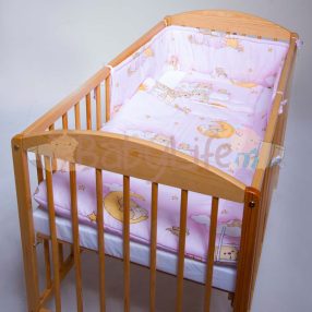 Ágynemű 3 részes - Létrás maci - rózsaszín