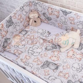 Ágynemű 3 részes - Szafari állatok - szürke