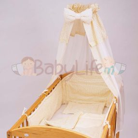 4 részes ágynemű szett bézs pöttyös 