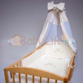 4 részes ágynemű szett bézs pöttyös - hímzett