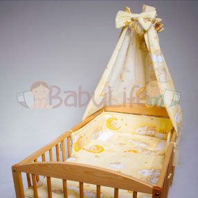 4 részes ágynemű szett létrás maci - sárga