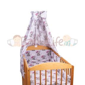 4 részes ágynemű szett maci lány - szürke