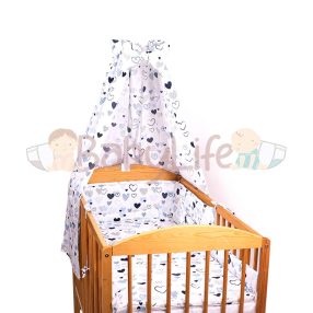 4 részes ágynemű szett szívecskés - kék