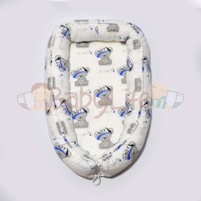 Babafészek - maci fiú - fehér