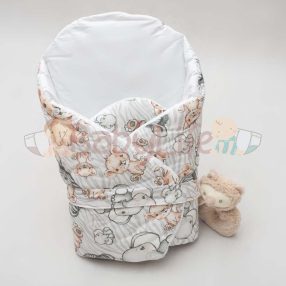 Kókuszpólya - szafari állatos - szürke