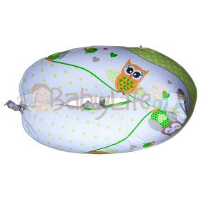 Szoptatós párna (kifli) - Bagoly - zöld