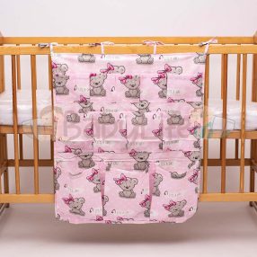 Zsebes tároló maci lány - rózsaszín