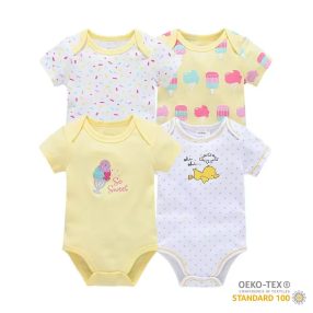   Foxy Baby Rövid ujjú pamut body szett (4db-os) ( 62 ) - Jégkrém és kacsa