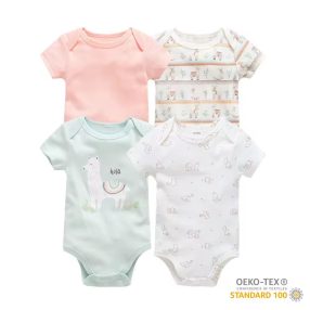   Foxy Baby Rövid ujjú pamut body szett (4db-os) ( 56 ) - Láma