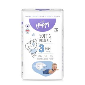   Bella Happy pelenka Soft & Delicate (3-as) 4 - 9 kg (70 db/cs)