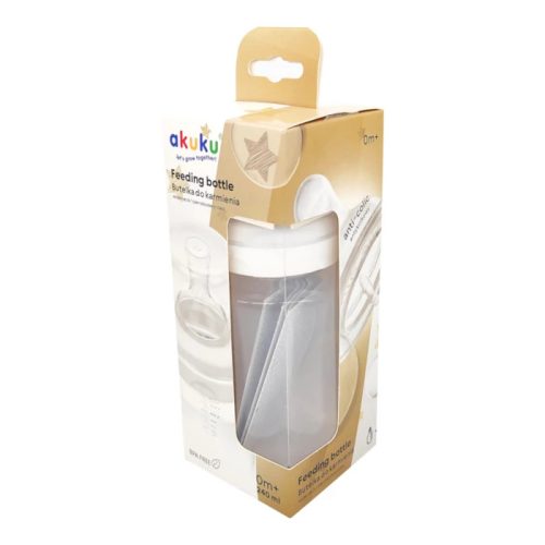 Akuku Cumisüveg Anti-colic, lassú folyásó cumival széles szájú (240 ml/db)