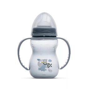   Lorelli My Friend Cumisüveg 0+-os cumival, Kék maci Fogóval széles szájú 0+ hó (250 ml/db)