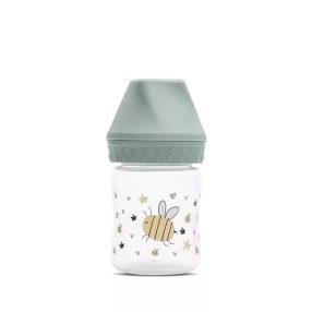   Lorelli My Friend Cumisüveg 0+-os cumival, Zöld méhecske széles szájú 0+ hó (125 ml/db)