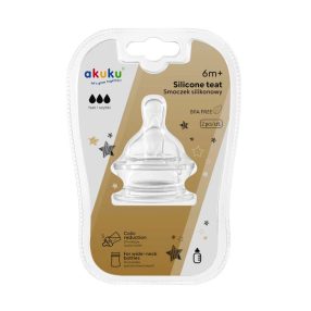   Akuku Etetőcumi széles szájú cumisüveghez szilikon széles szájú (méret: ) 6 + hó (2 db/cs)