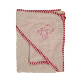   Stella Fürdőlepedő vastag, rózsaszín, mosdókesztyűvel 80 * 80 cm
