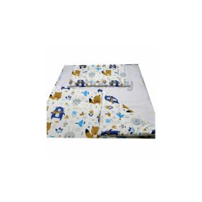   Babakirály Gyermek ágynemű szett Bébi méret, Erdei állatok, kék 75 * 100 cm (2 db/sz)