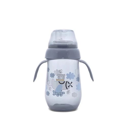 Lorelli My Friend Tanulópohár Aszimmetrikus szilikon csőrrel, Kék maci 6+ hó (250 ml/db)
